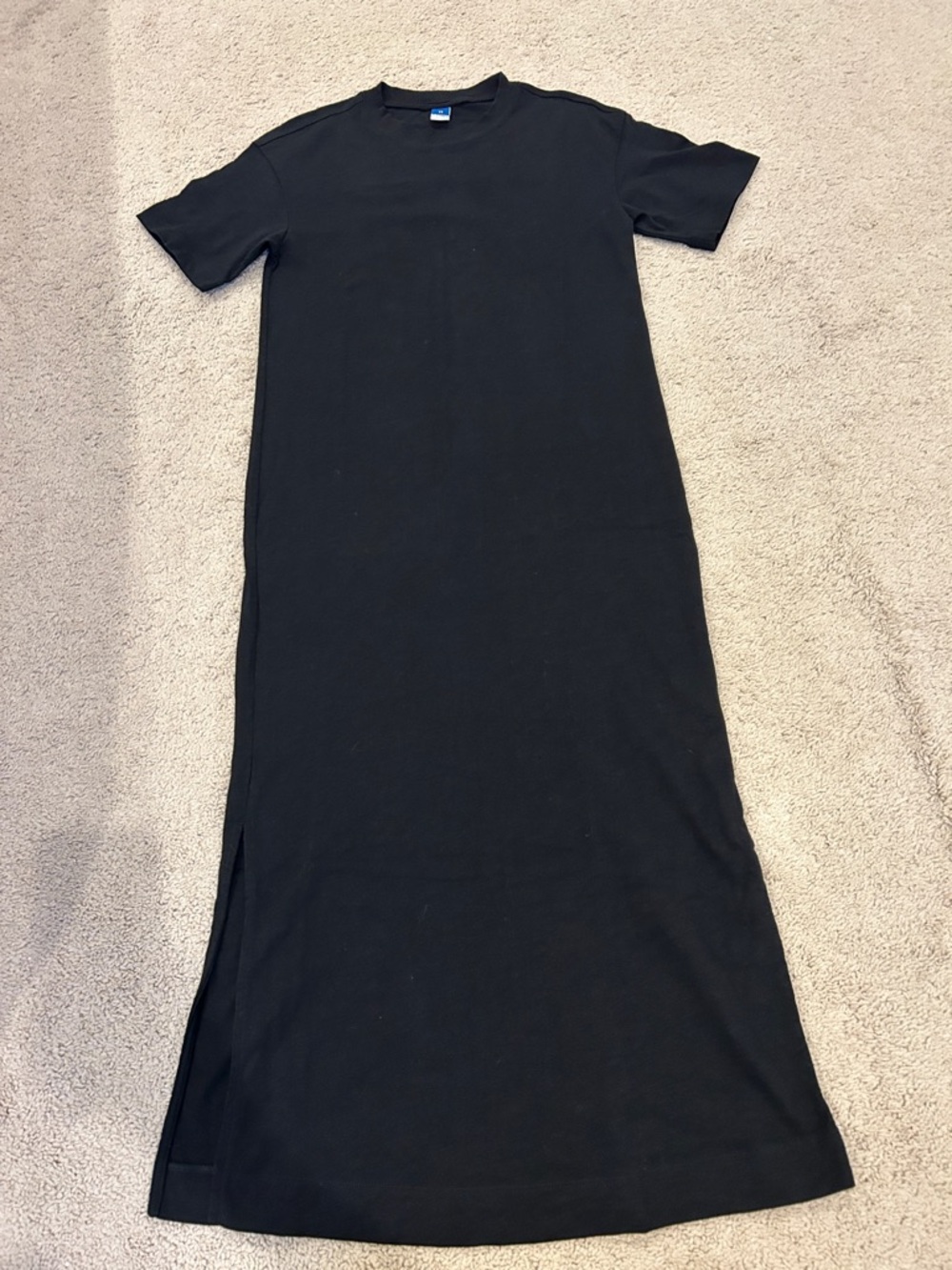 Old Navy Black Short-Sleeve Maxi Tee Dress